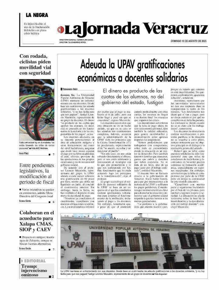 Contraportada del 10 de agosto de 2025
