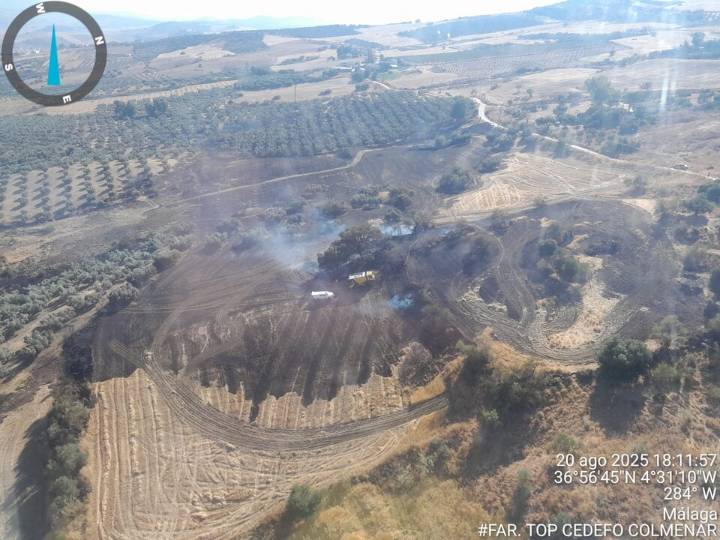 Controlado el incendio forestal en Villanueva de la Concepción