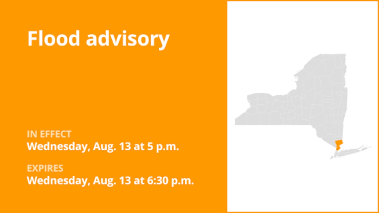 NY weather: Flood advisory issued for Westchester County Wednesday evening triggered by heavy downpours