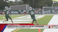 Greenville HS celebrates win in newly rebuilt football stadium
