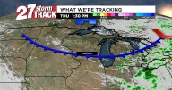 Light rain possible as cold front moves through