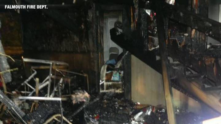 2 firefighters, 1 resident hospitalized after Falmouth blaze