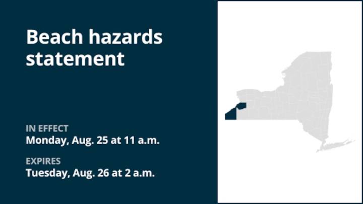 NY weather: Beach hazards statement for Chautauqua and Erie counties until 2 a.m. Tuesday