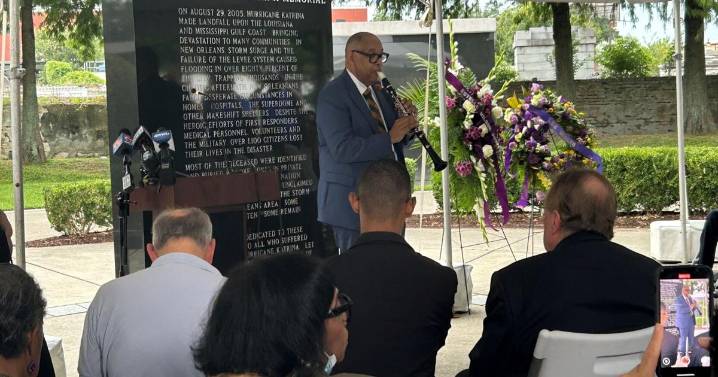 'Saints' and uplift at New Orleans Katrina memorial as city marks 20 years since storm