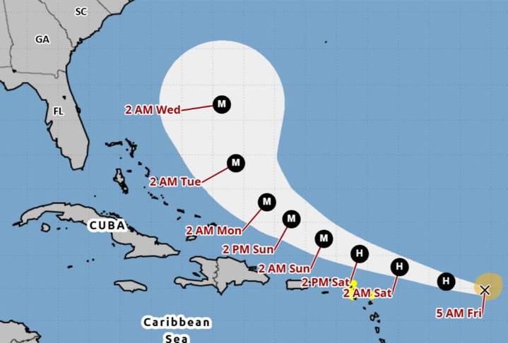 Hurricane Erin forecast to form today, threaten Caribbean, NHC says