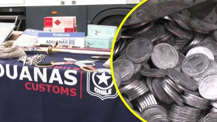Aduanas incauta 335 mil monedas de $500 y millonaria carga ilegal con armas, billetes y otros artículos en San Antonio