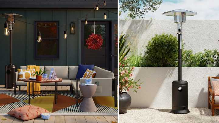 Fall vibes: Save on an outdoor standing heater at Wayfair