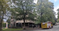 Emergency services called to office block after fire breaks out