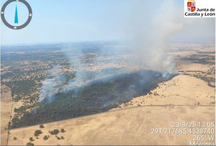 Incendio de nivel 1 en Moronta, en la comarca de Vitigudino
