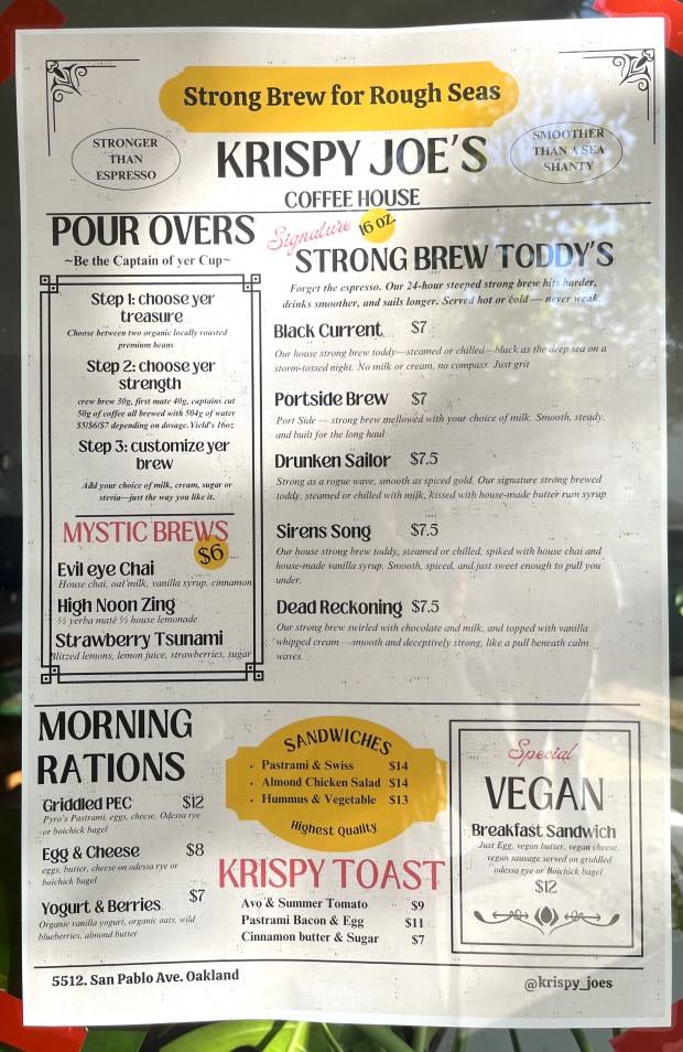 A pastrami king returns with a pirate-themed Oakland coffee shop