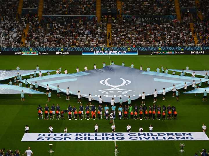 UEFA unfurls Gaza-related plea banner after Palestinian tribute fallout