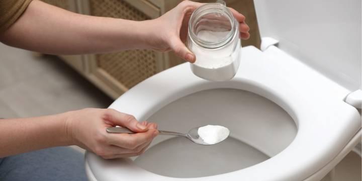 Sal gruesa en el inodoro ayuda a limpiar el baño de forma económica