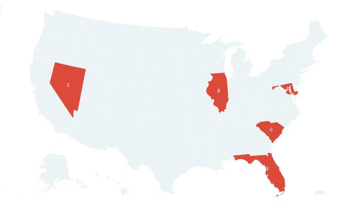 Map Shows States With Highest Number of Home Foreclosures