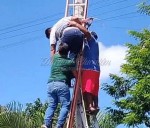 Empleado municipal de alumbrado público sufre descarga eléctrica en Conkal