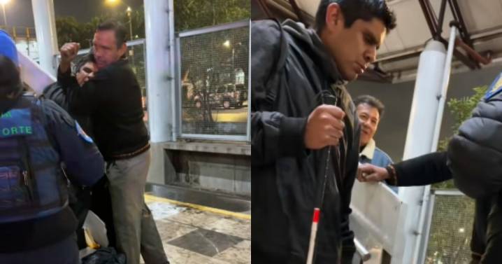 Supuesto policía de civil agrede a hombre ciego en la Línea B del Metro (VIDEO)