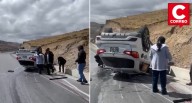 Chofer y copiloto quedan atrapados tras despiste de camioneta en la carretera Canta