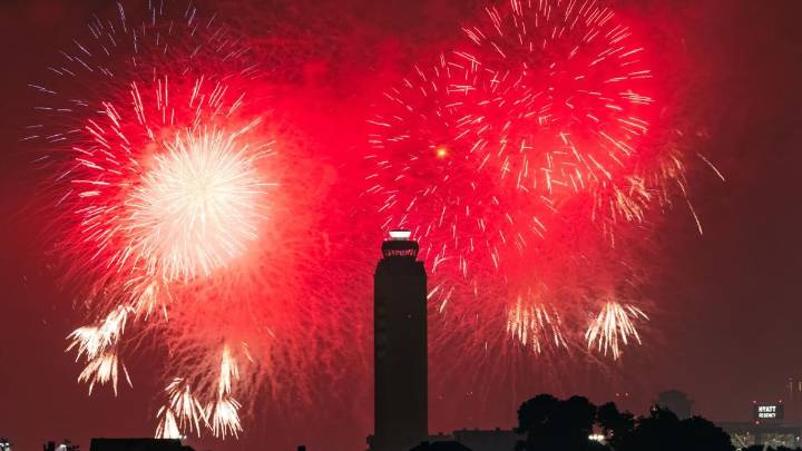 Why were there fireworks in Boston last night?