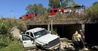 1 taken to hospital after vehicle crashes into Elk Spring Creek