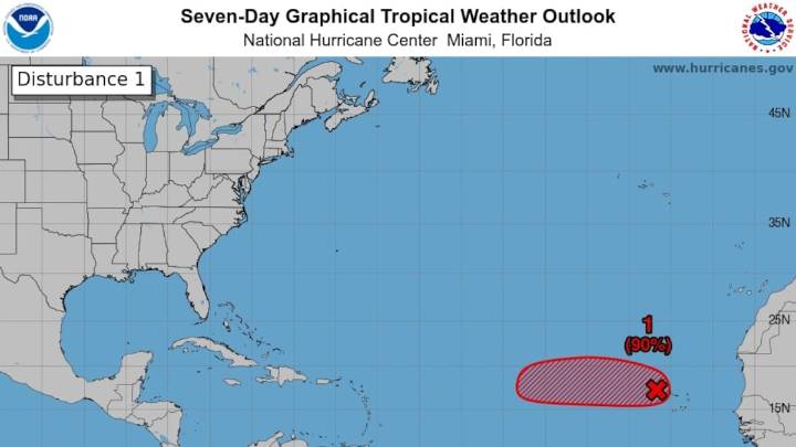 Tropical depression likely to form, move west in Atlantic Ocean