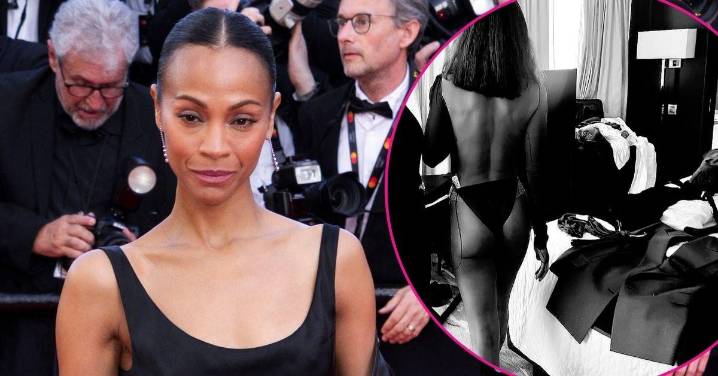 Zoe Saldaña Strips Down to Her Underwear in Sizzling Topless Photos