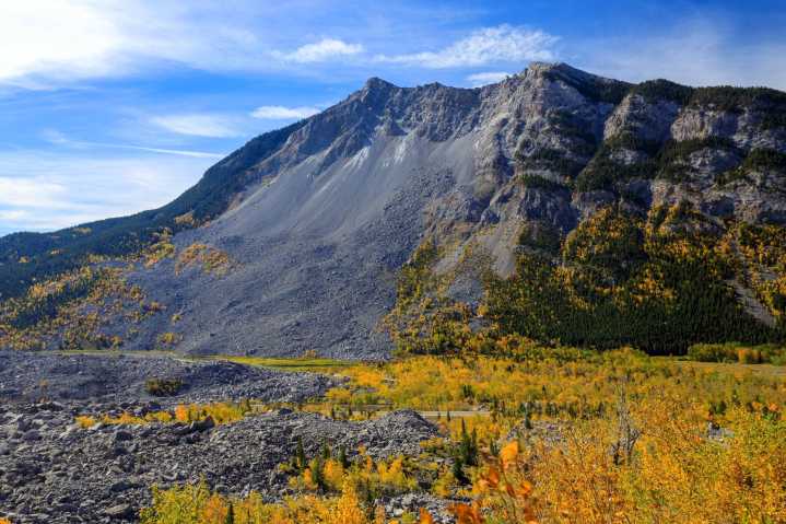 Visit the rocky remnants of the Frank Slide in this Alberta town