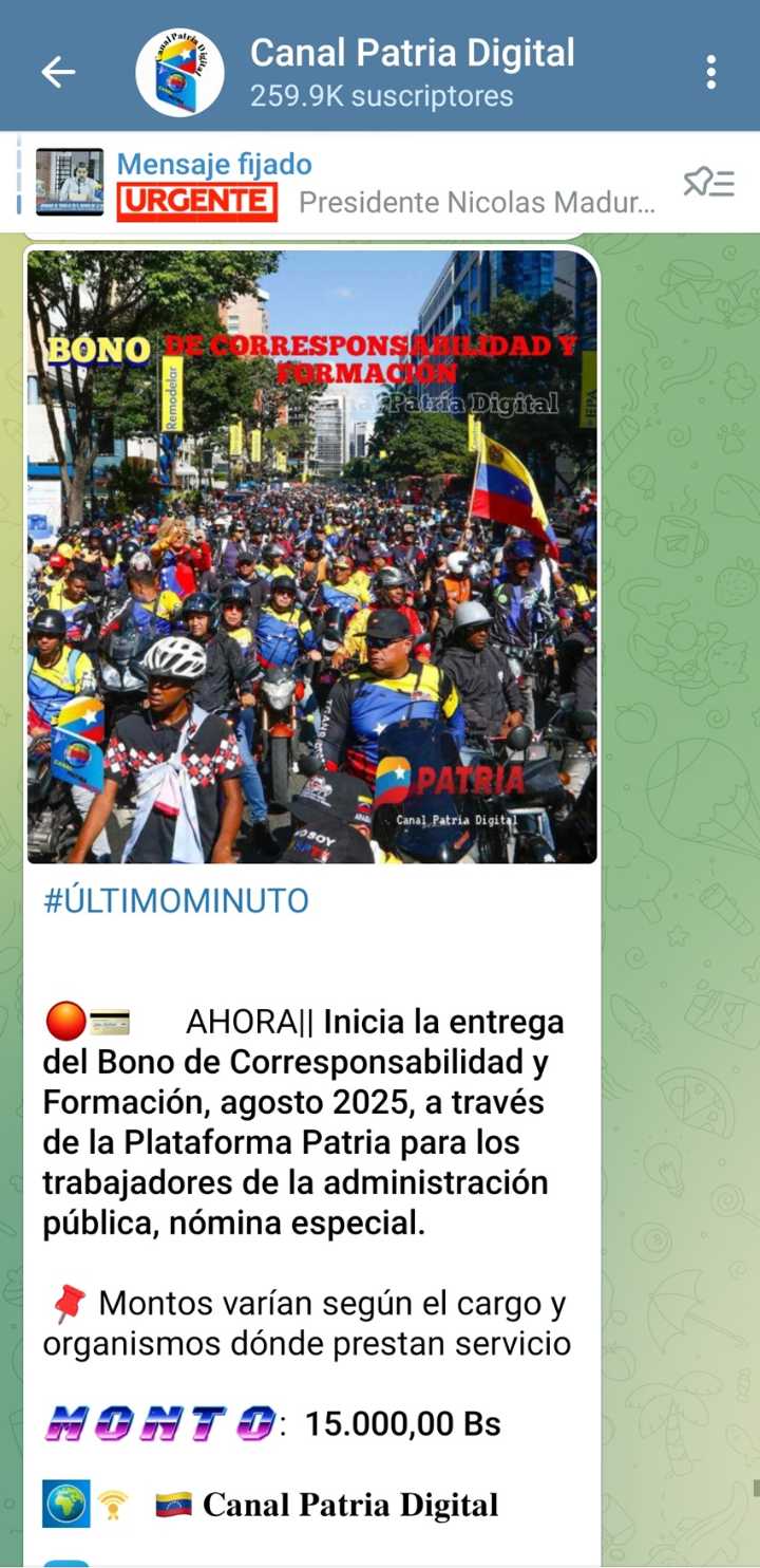 INICIA PAGO: Este es el monto del bono de «Corresponsabilidad y Formación» de agosto para trabajadores públicos