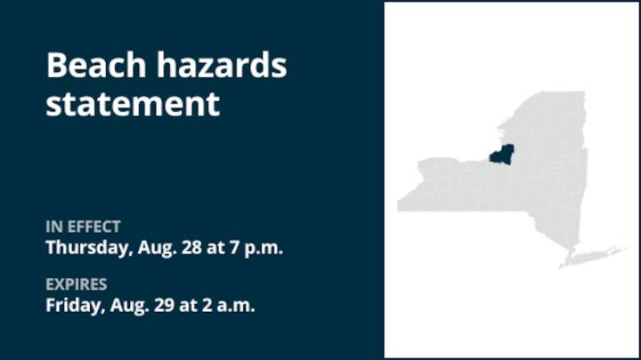 NY weather: Beach hazards statement affecting Oswego County until 2 a.m. Friday