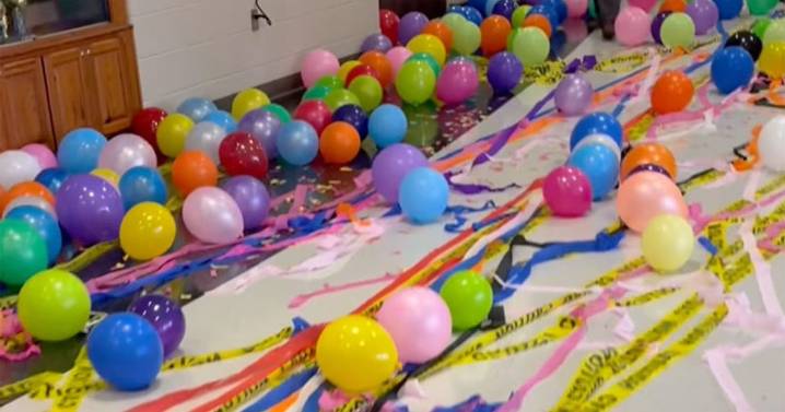 Marbury HS seniors kick off year with crime tape, balloons, TP and big laughs