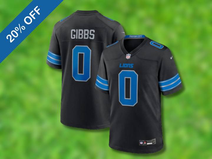 Where to snag a Detroit Lions alternate black jersey for less than $105 for a limited time