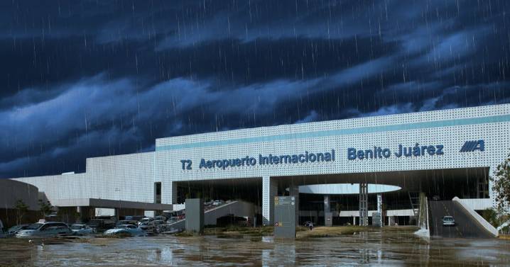 Por lluvias de la madrugada de este martes, AICM suspende operaciones