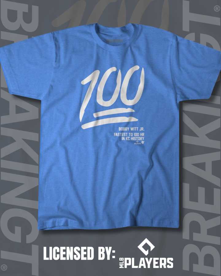 Get your Bobby Witt Jr. “100” shirt from our friends at BreakingT