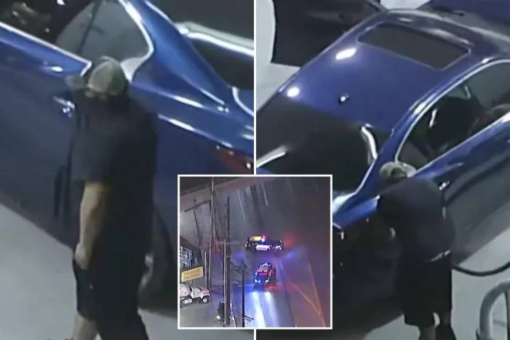 California suspect stops for gas in middle of high speed police chase in Los Angeles