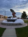 Brooktrout fountain in Kalkaska vandalized, perpetrator sought
