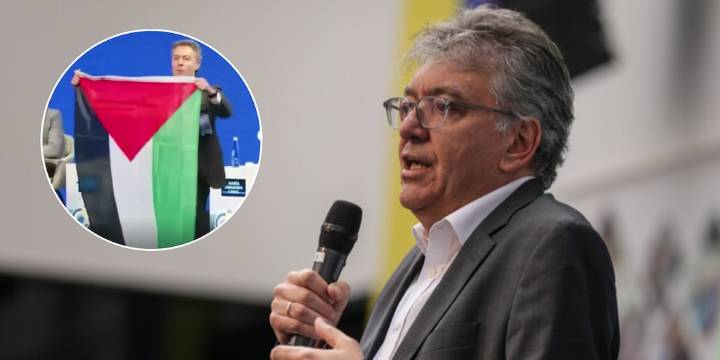 Mauricio Cárdenas respondió a irrupción de Daniel Quintero con bandera de Palestina en foro de la Andi: “¿Queremos esto?”
