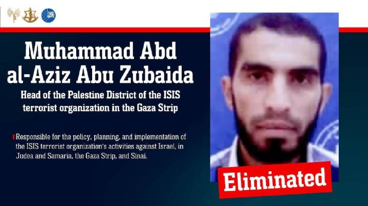 Israel anunció la muerte del oficial de mayor rango de ISIS durante un ataque en Gaza