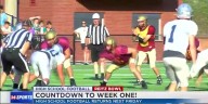 Final touch-ups for high school football teams at scrimmages