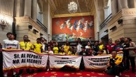 Deportistas colombianos protestan en el Congreso contra el recorte de presupuesto en el gobierno de Gustavo Petro