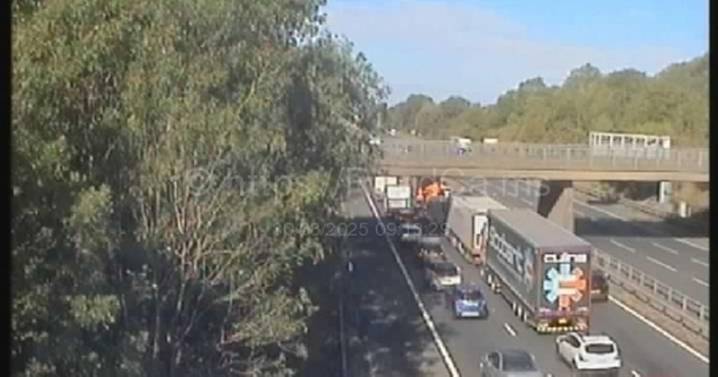 M6 traffic misery near Coventry as lorry sheds load