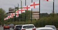 Midlands train disrupted by 'people trying to hang St George's Cross flags from bridges'
