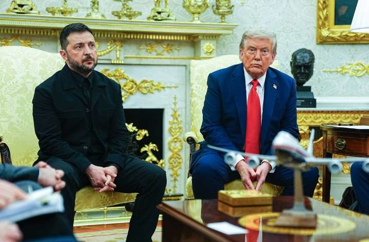 Cele|bitchy | A weakened, docile Donald Trump met with Pres. Zelenskyy & European leaders