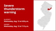 Update: Thunderstorms with damaging winds in Hudson and Union counties Wednesday