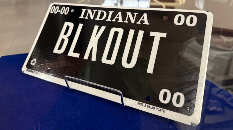 Blackout license plates went on sale today in Indiana. What to know