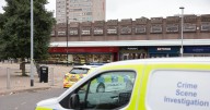 Crime scene investigators tape off city shopping centre as man rushed to hospital after attack