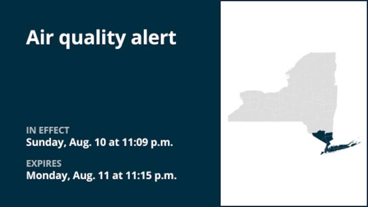 NY weather: Air quality alert affecting part of New York Monday