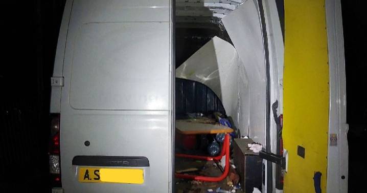 Police hunt under way for 'wanted' driver who abandoned van on rural Scots road