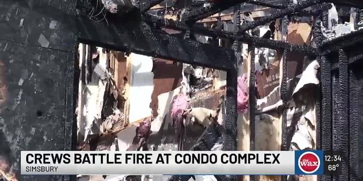 Crews battle fire at condo complex in Simsbury