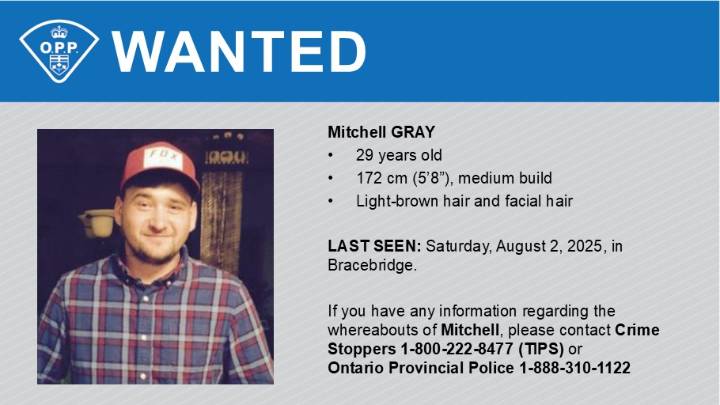 Bracebridge man wanted for murder