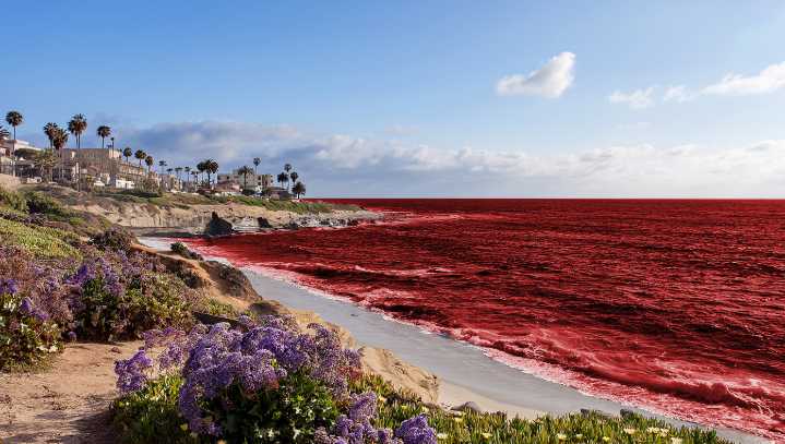 Following California's Plagues Of Darkness And Fire, Pacific Ocean Turns To Blood