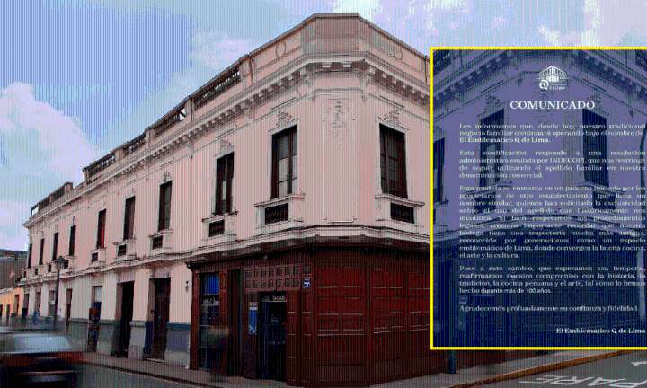 Histórico bar del Centro de Lima cambia de nombre por orden de Indecopi