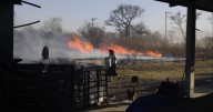 El viento Zonda en Salta complicó a vecinos cerca del aeropuerto: una mujer lucha contra el fuego